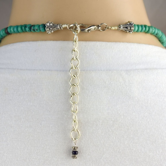 Faux Green Turquoise Necklace & Earring Set - Picture 3 of 4